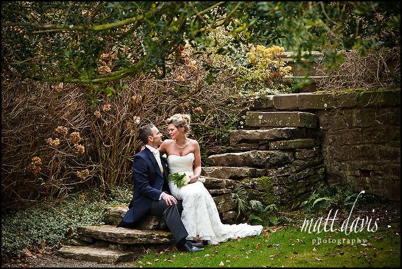 Winter wedding photos in grounds of Clearwell Castle