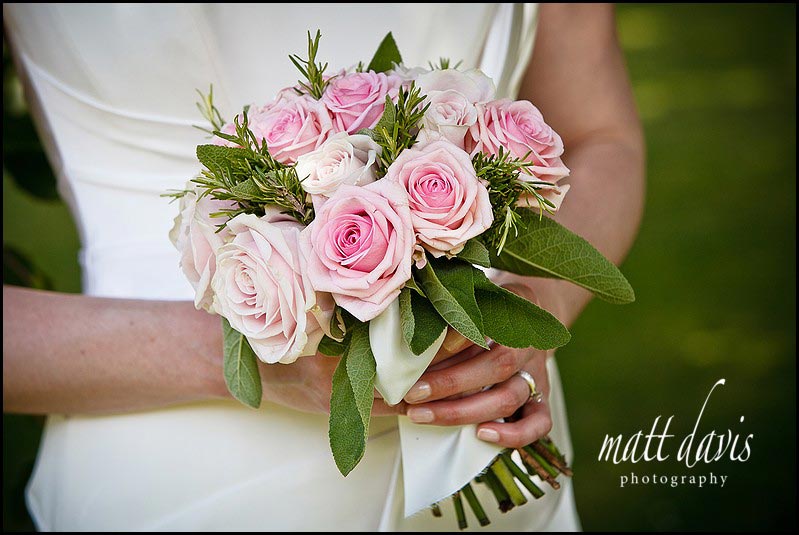 Pale pink wedding flower bouquet