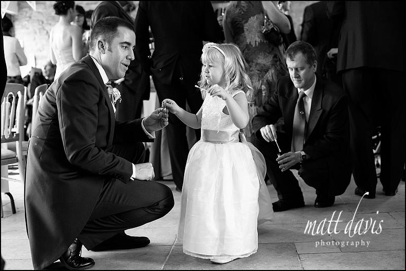 Black and white photos from weddings at Kingscote Barn