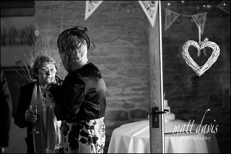 Black and white wedding photos at Kingscote Barn