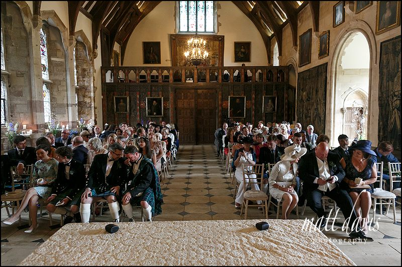 Berkeley Castle wedding civil ceremony in the great hall