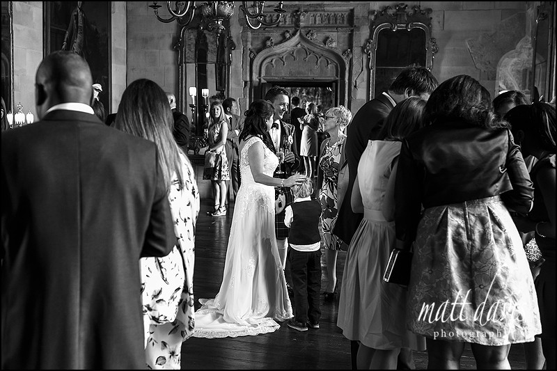 Berkeley Castle wedding photos in the main hall